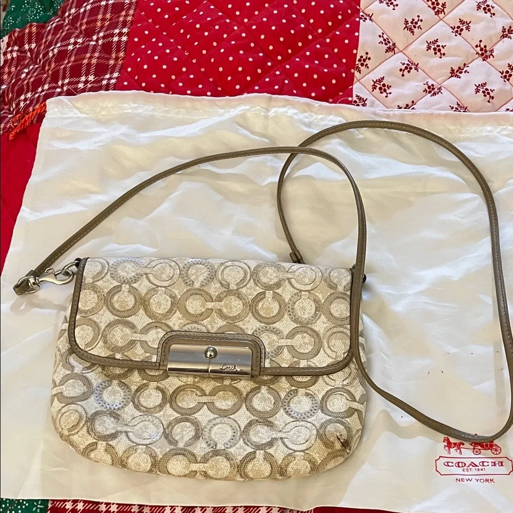 Coach Tan and Cream Crossbody Bag - Picture 1 of 1